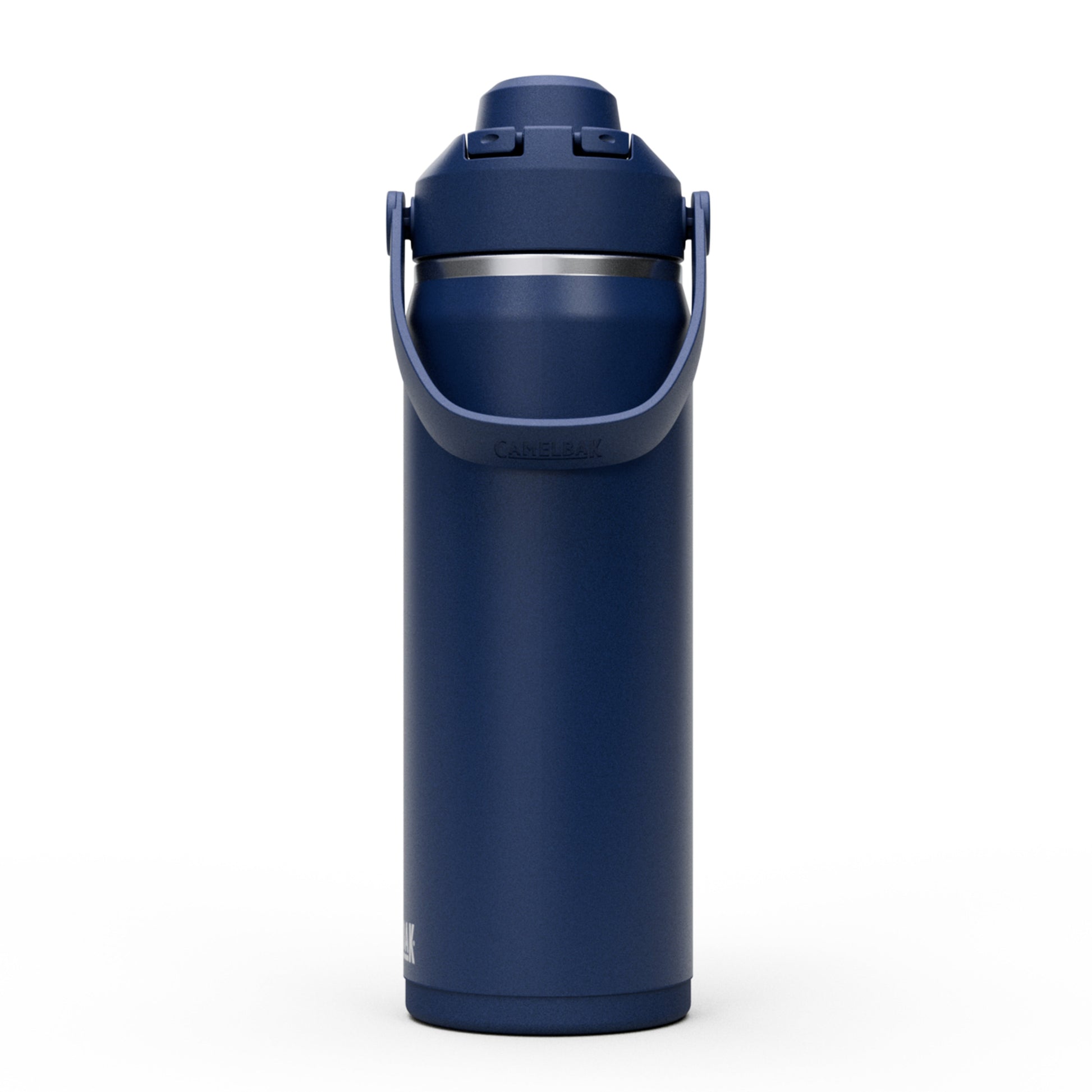 Garrafa Térmica Camelbak Thrive Chug 590ml em cor azul, ideal para hidratação diária e viagens.