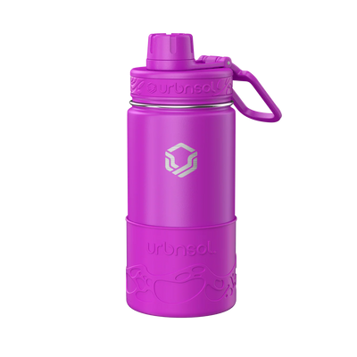 Garrafa Térmica Urbnsol Tradicional - 414ml, garrafa infantil rosa com sistema TempControl para manter líquidos quentes e frios.