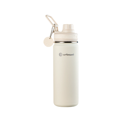 Garrafa Térmica Urbnsol 532ml - Core e Waves, ideal para manter bebidas quentes por 12h e frias por 24h, design compacto e resistente.