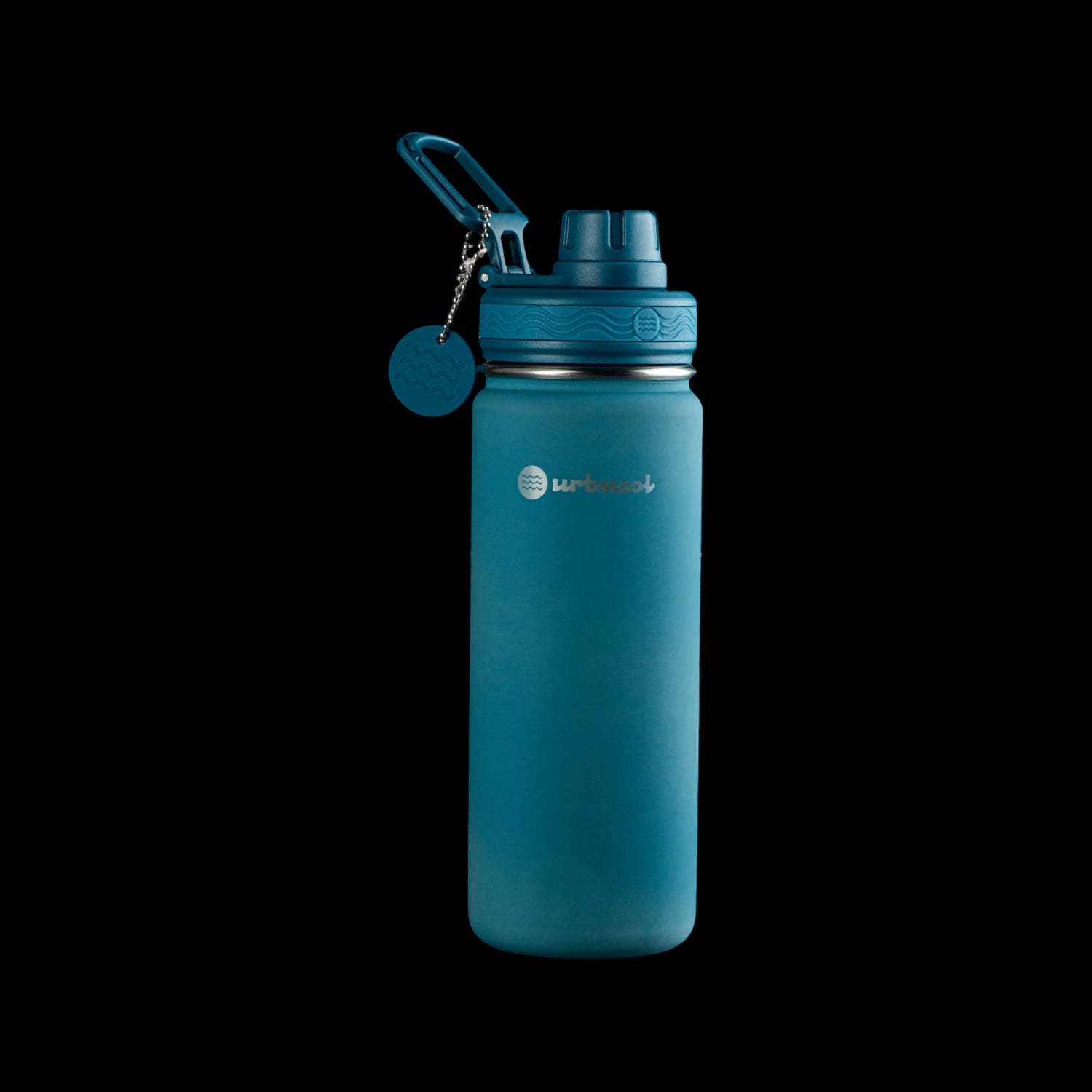 Garrafa Térmica Urbnsol 532ml - Core e Waves, ideal para 12h quente e 24h frio, com construção em aço inoxidável e isolamento de parede dupla.