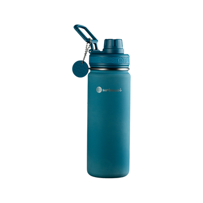 Garrafa Térmica Urbnsol 532ml - Core e Waves, ideal para 12h quente e 24h frio, com construção em aço inoxidável e isolamento de parede dupla.