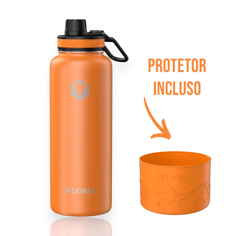 Garrafa Térmica Urbnsol 1,18L - Tradicional com protetor incluído, ideal para manter bebidas quentes ou frias por longas horas.