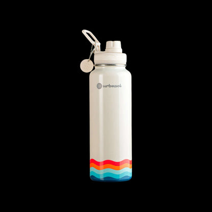 Garrafa Térmica Urbnsol 1,18L - Core e Waves em aço inox, mantém bebidas quentes por 12h e frias por 24h.