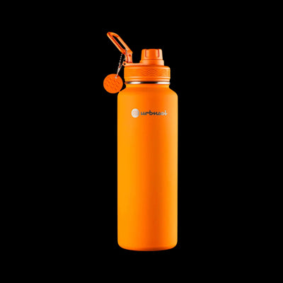 Garrafa Térmica Urbnsol 1,18L - Core e Waves em aço inox para bebidas quentes e frias, frente vista.