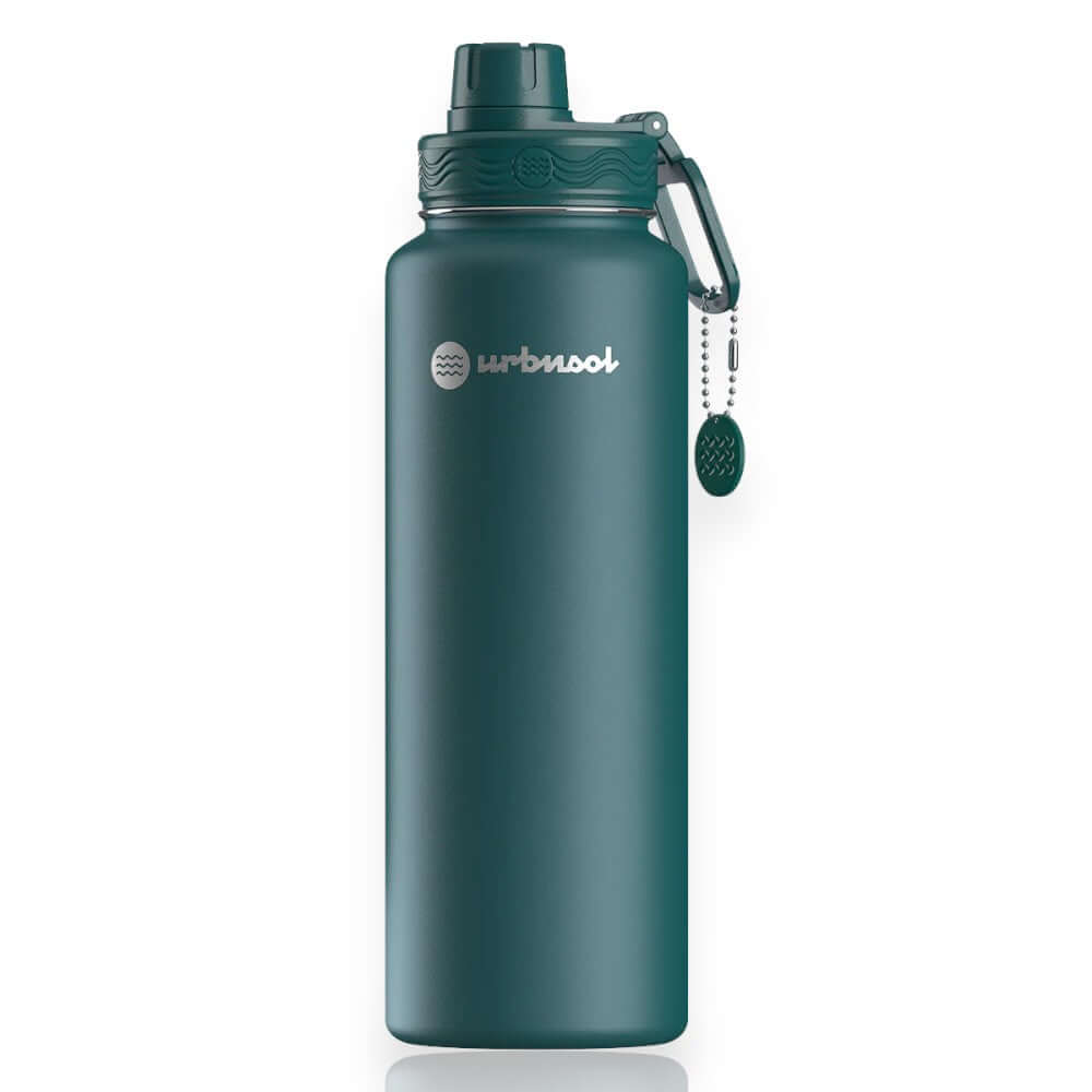 Garrafa Térmica Urbnsol 1,18L - Core e Waves com tecnologia Hydrotank, mantém bebidas quentes por 12h e frias por 24h, em aço inox 18/8.