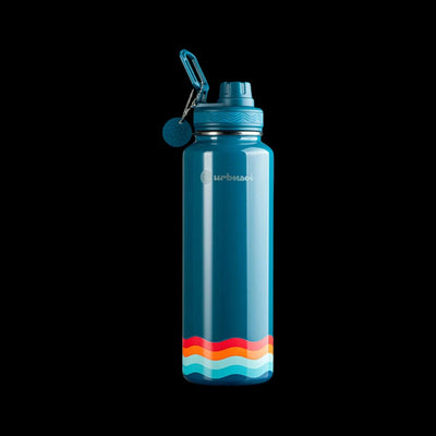 Garrafa Térmica Urbnsol 1,18L - Core e Waves em aço inoxidável, ideal para bebidas quentes e frias, design moderno e portátil.
