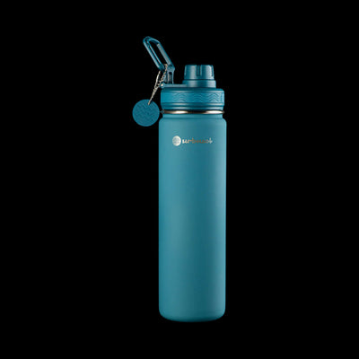 Garrafa Térmica Urbnsol 650ml - Core e Waves em azul, design moderno para manter bebidas quentes por 12h e frias por 24h.