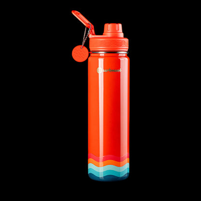 Garrafa Térmica Urbnsol 650ml - Core e Waves, design moderno e funcional para manter bebidas quentes por 12h e frias por 24h.