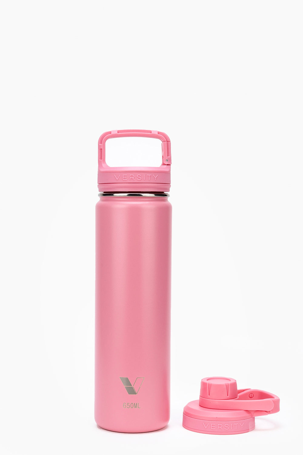 Garrafa Térmica Versity ColdKeeper 650ml, rosa, com design durável e isolamento a vácuo para manter bebidas geladas por até 24 horas.