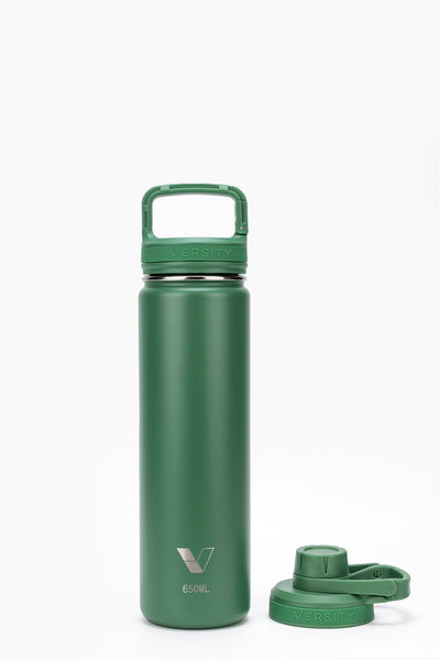 Garrafa Térmica Versity ColdKeeper 650ml verde com isolamento a vácuo para bebidas frias por 24 horas.