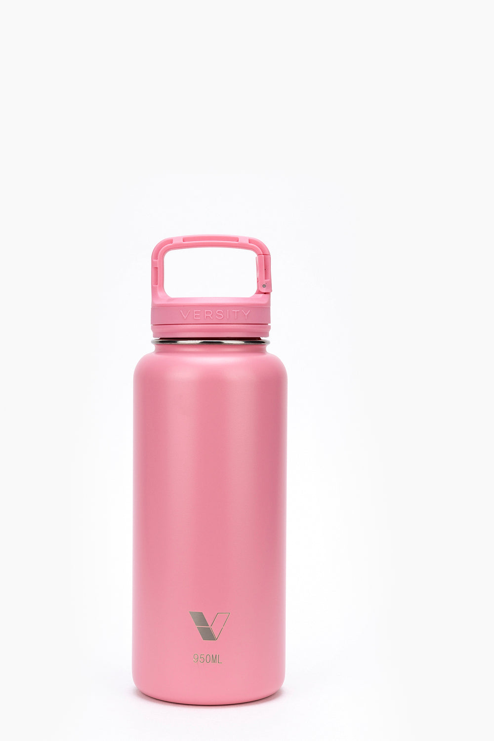 Garrafa Térmica Versity ColdKeeper 950ml rosa com isolamento a vácuo, mantém bebidas geladas por 24h e quentes por 12h, sem suor externo.