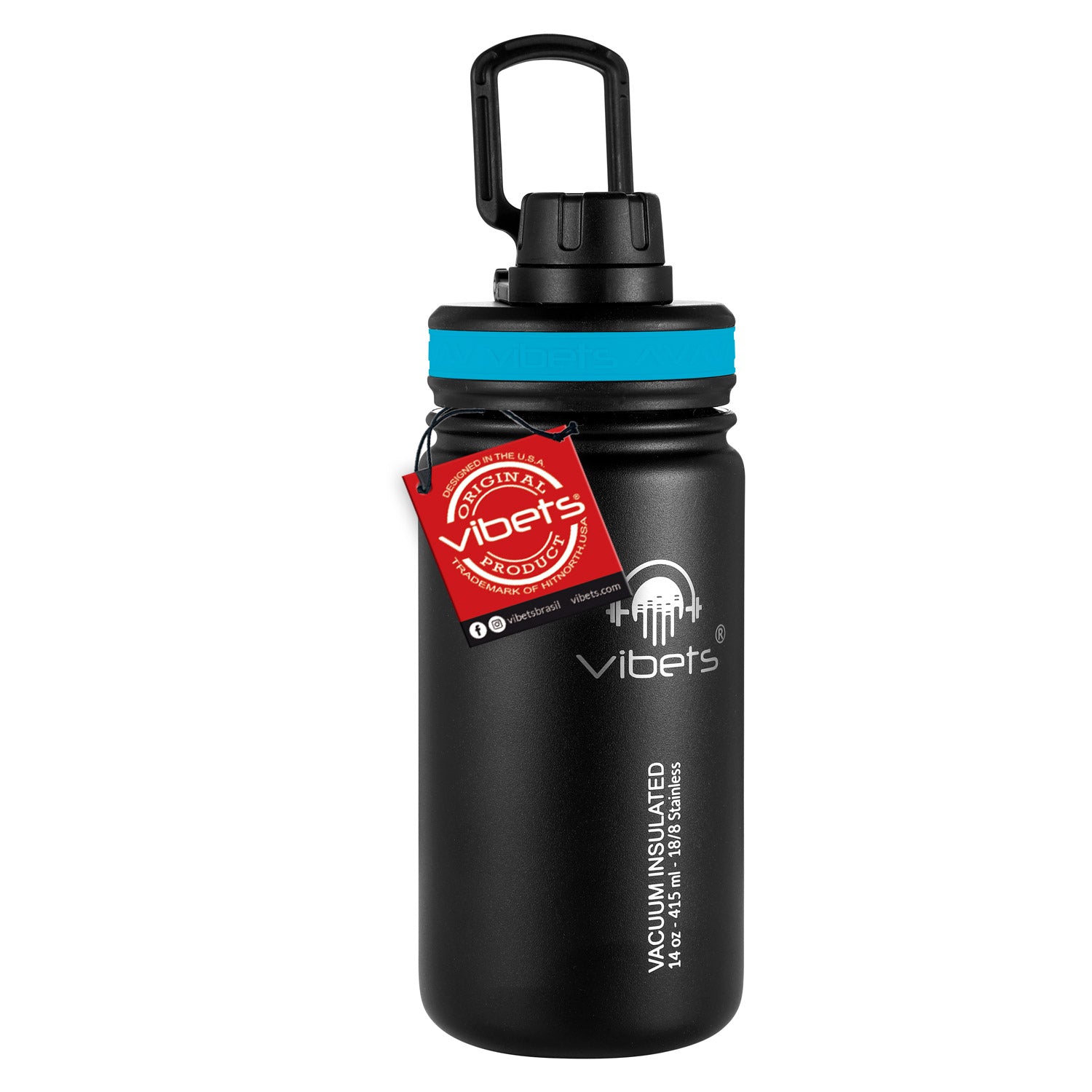 Garrafa Térmica Vibets Kids 415ml - Loop com isolamento superior e design à prova de suor. Ideal para manter bebidas frias ou quentes.