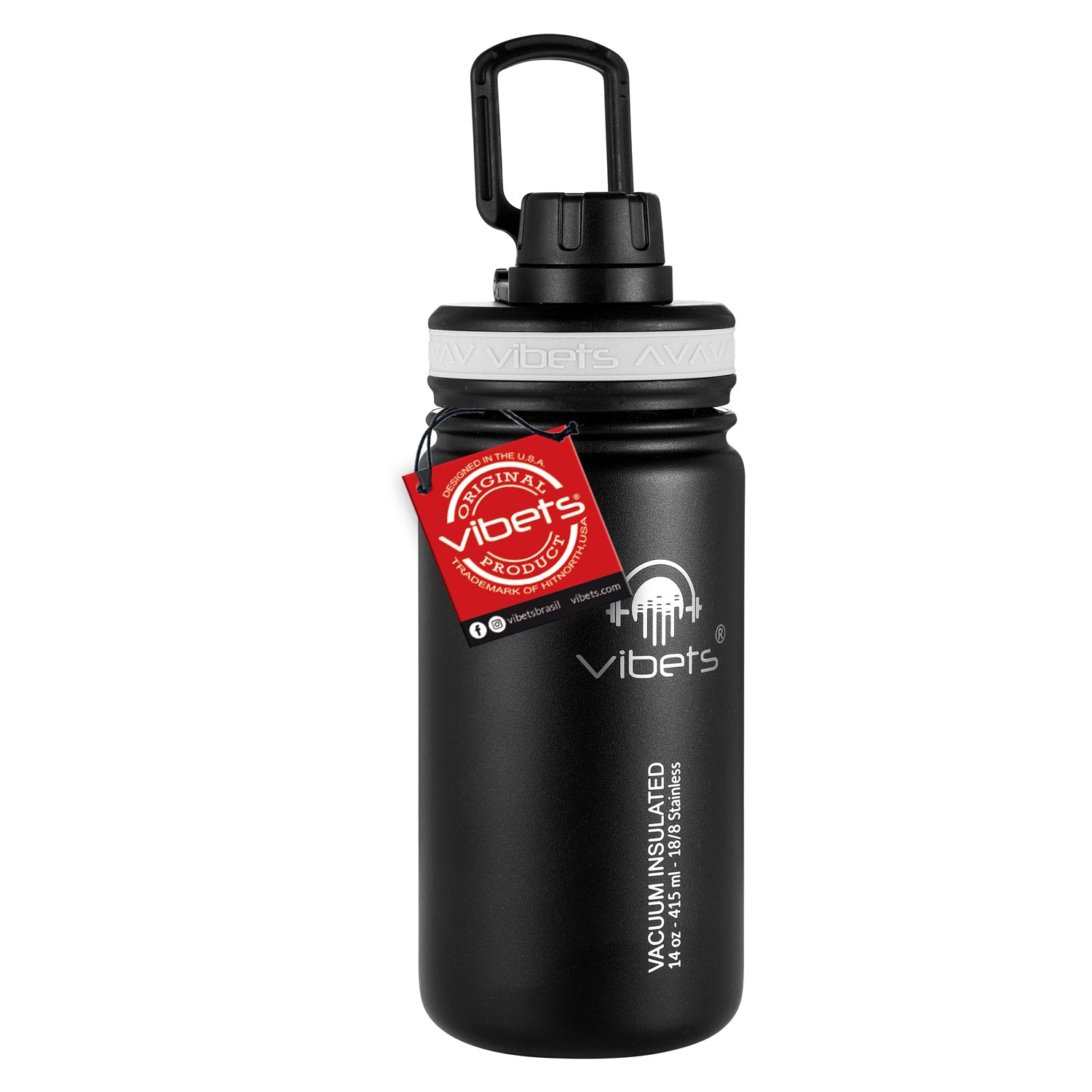 Garrafa Térmica Vibets Kids 415ml - Loop com isolamento superior e design à prova de suor. Ideal para manter bebidas sempre quentes ou frias.