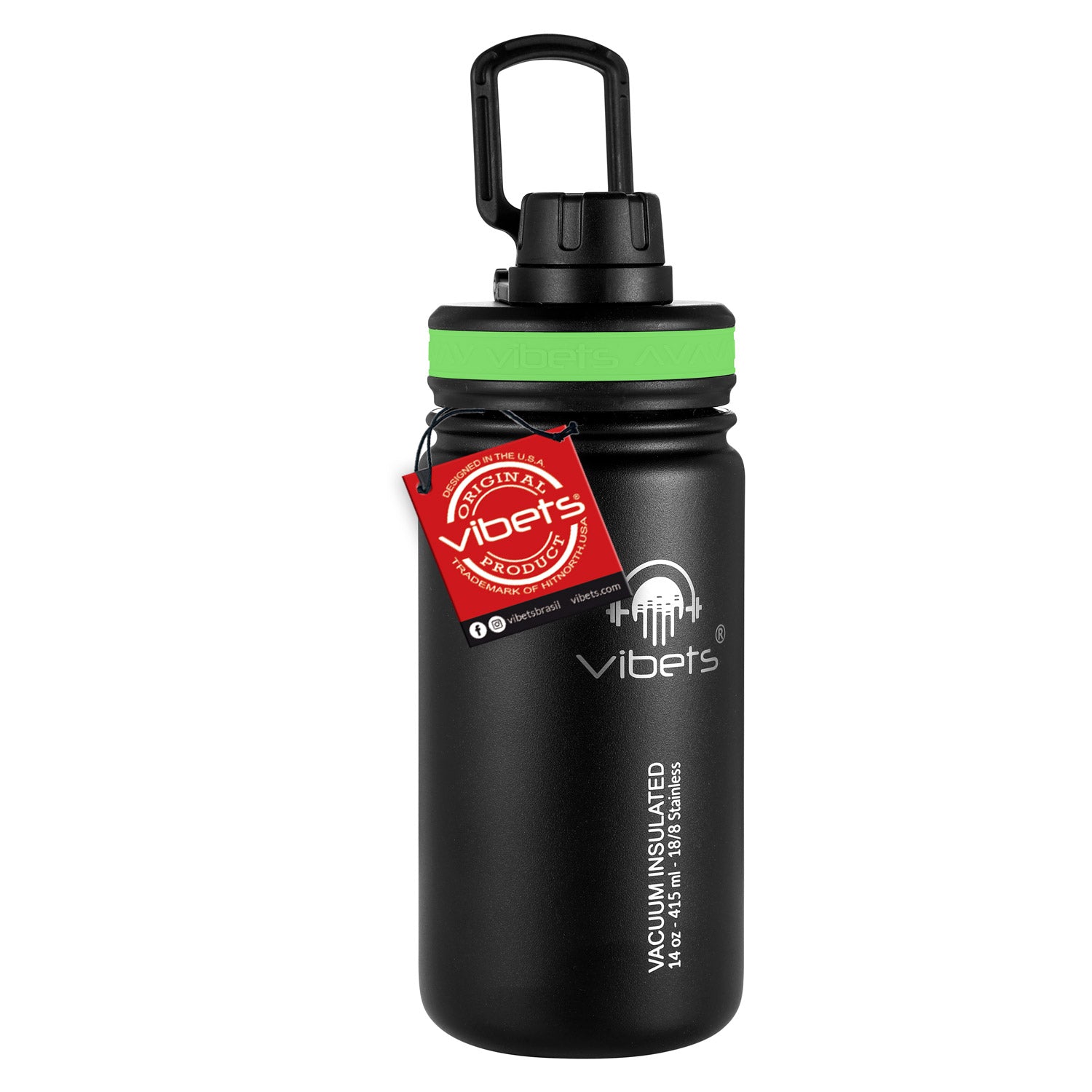 Garrafa Térmica Vibets Kids 415ml - Loop com isolamento superior e design anti-suor, ideal para manter bebidas quentes ou frias por mais tempo.