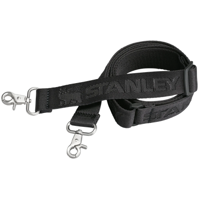 Alça de poliéster para Bolsa para Copo Quencher Stanley - Carry All 1,18L em preto com padrão de urso alado e fecho de dois botões.