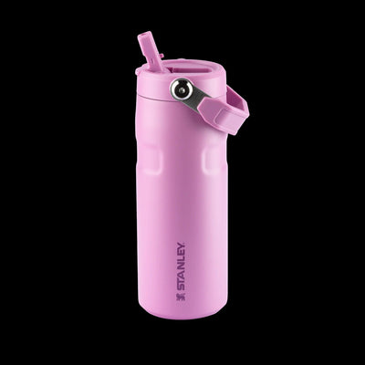 Garrafa Térmica Aerolight Flip Straw | 473ml cor rosa, mobilidade e conforto com corpo de aço inox reciclado e design slim.