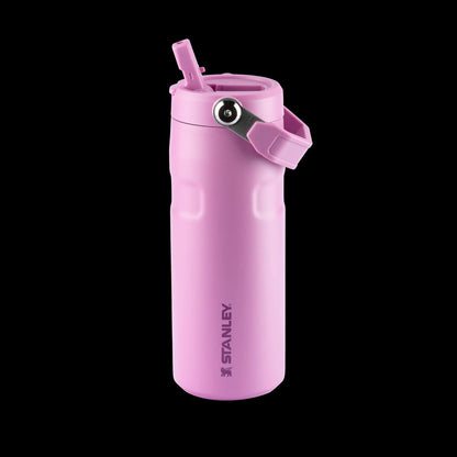 Garrafa Térmica Aerolight Flip Straw | 473ml cor rosa, mobilidade e conforto com corpo de aço inox reciclado e design slim.