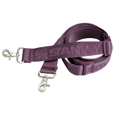 Alça roxa destacável da Bolsa para Copo Quencher Stanley 887ml – Carry All, feita de poliéster reciclado, com detalhes modernos.