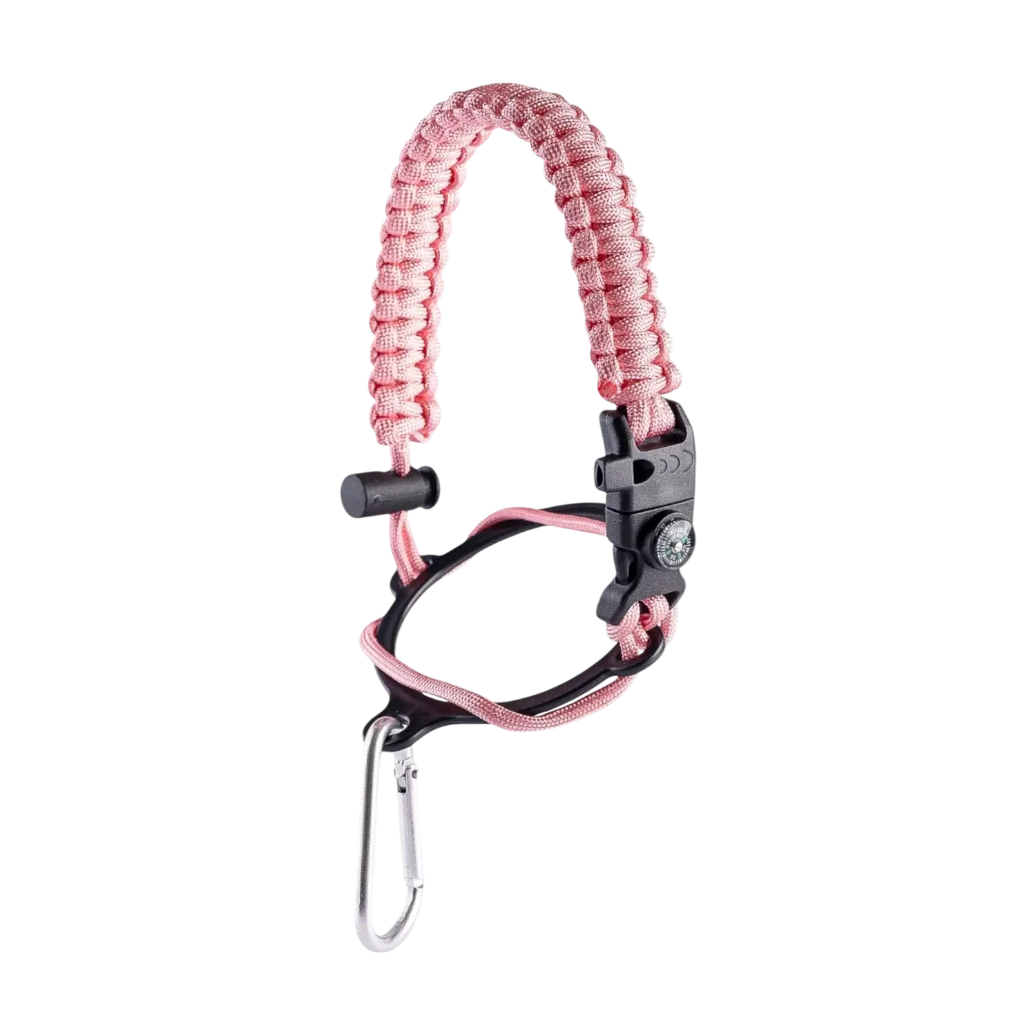 Alça para Garrafa Térmica de Mão com bússola, apito e pederneira, ideal para aventuras ao ar livre e segurança em emergências.