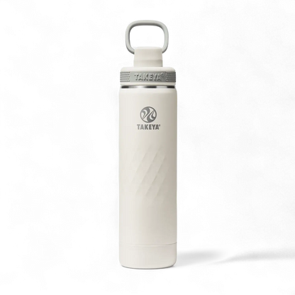 Garrafa Térmica Takeya 650ml Spout Lid Sport em branco, alta performance para manter bebidas quentes por 14h e frias por 36h.