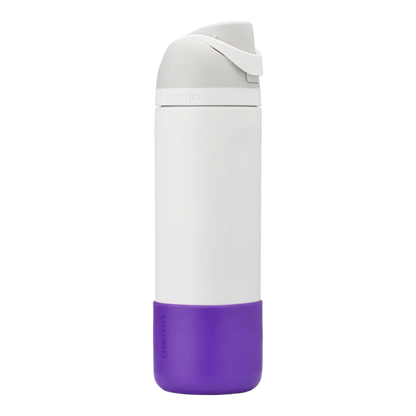 Capa Protetora de Silicone para Garrafa Owala - 710ml | 24oz em roxo, proteção prática, flexível e antiderrapante.