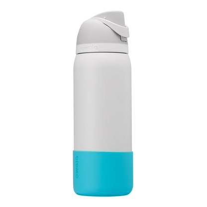 Capa Protetora de Silicone para Garrafa Owala - 946ml | 32oz em azul, antiderrapante, protege contra impactos e riscos.