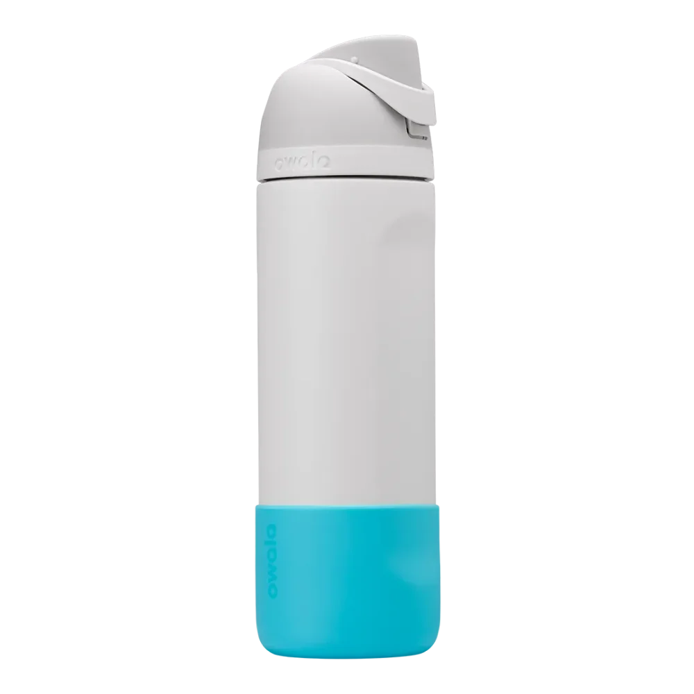 Capa Protetora de Silicone para Garrafa Owala - 710ml | 24oz em silicone azul, aderência segura para aventuras diárias.