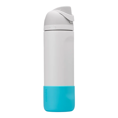 Capa Protetora de Silicone para Garrafa Owala - 710ml | 24oz em silicone azul, aderência segura para aventuras diárias.