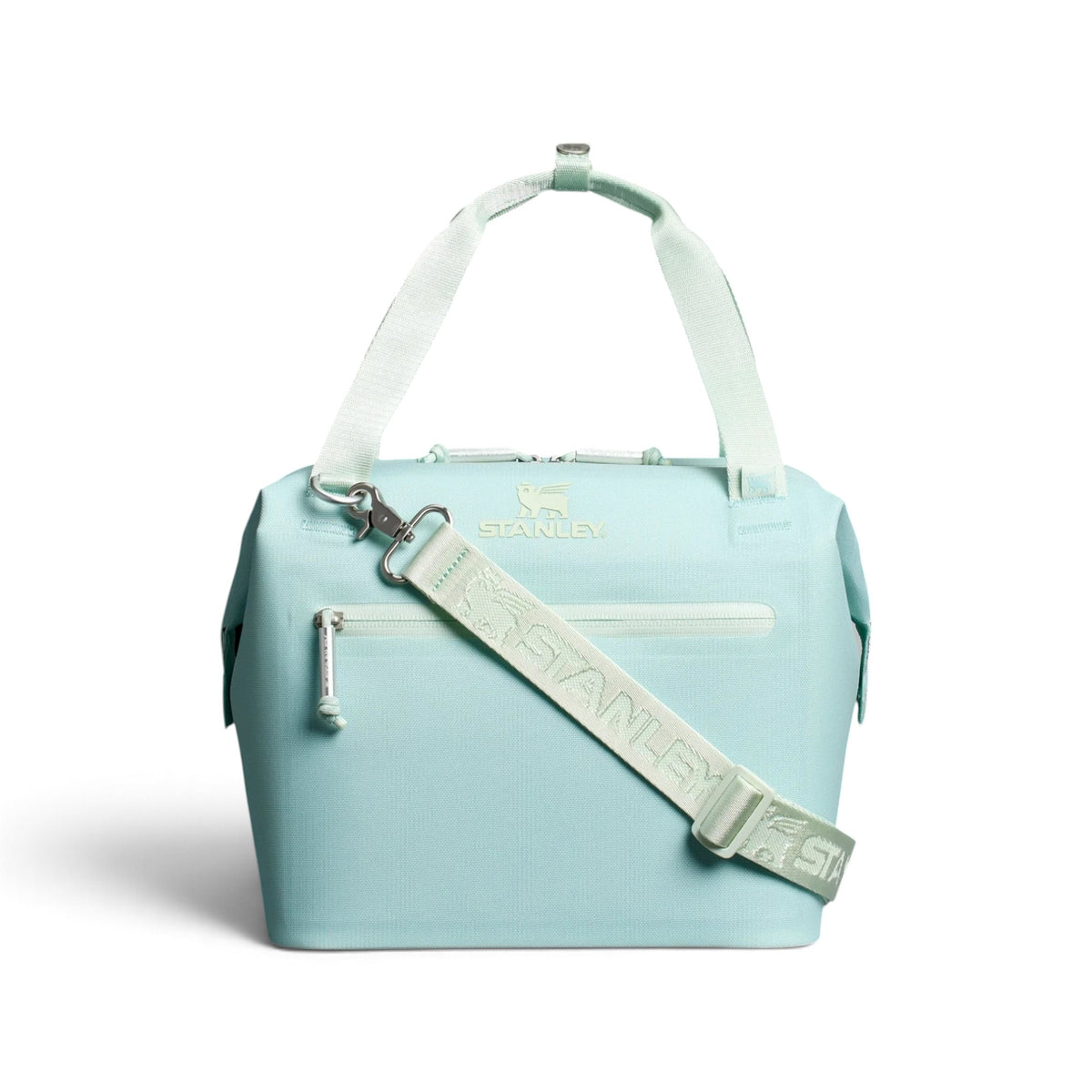 Lancheira Térmica Julienne Stanley | 7L em azul claro, capacidade de 7 litros, design moderno e alça ajustável para transporte fácil.