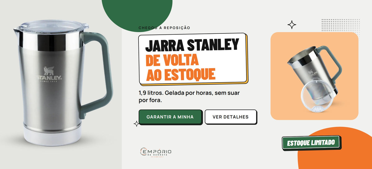 Jarra Stanley de volta ao estoque, banner desktop