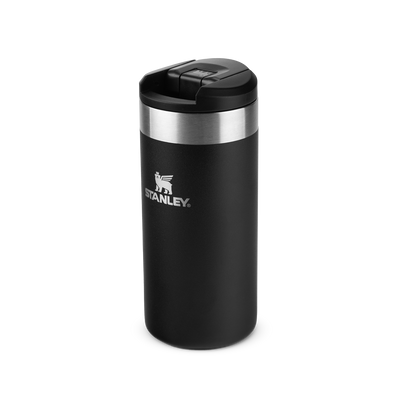 Garrafa Térmica Aerolight Transit | 354ml preta com design compacto e isolamento de parede dupla, ideal para manter bebidas na temperatura ideal.