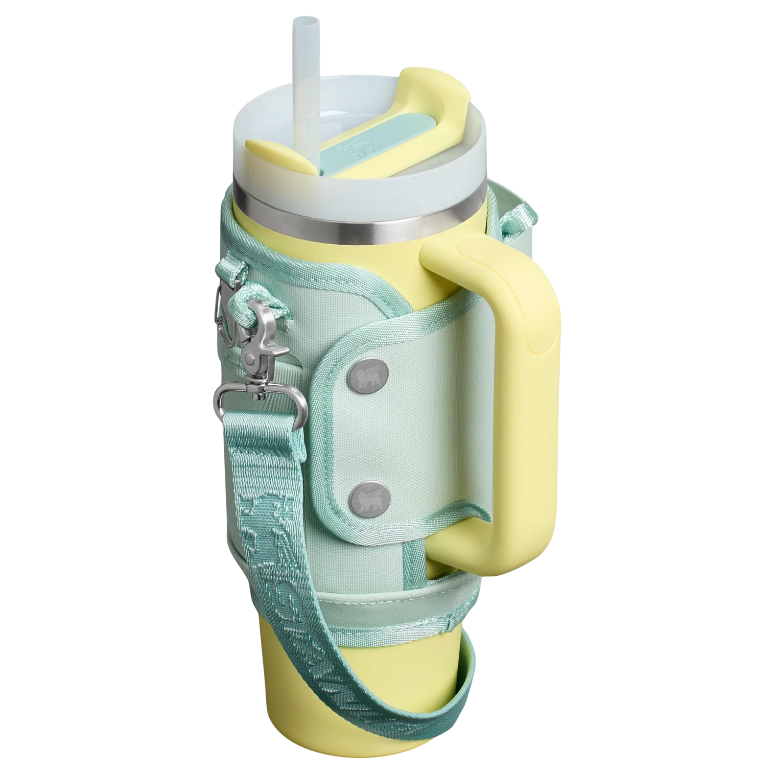 Bolsa para Copo Quencher Stanley 887ml – Carry All em poliéster reciclado, destacando design funcional e moderno para transporte prático.