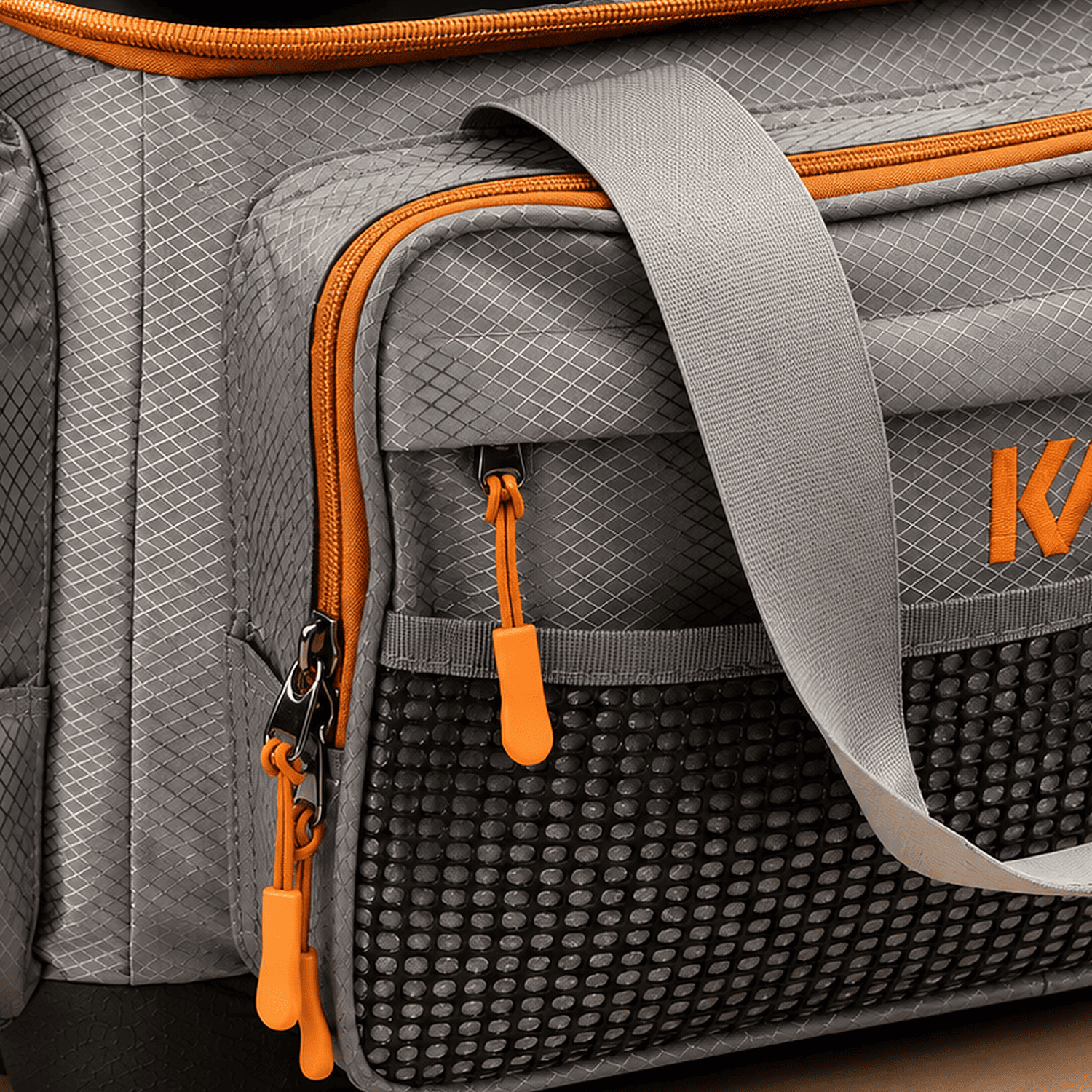 Bolsa organizadora de pesca KALA BPK 540 na cor cinza com laranja