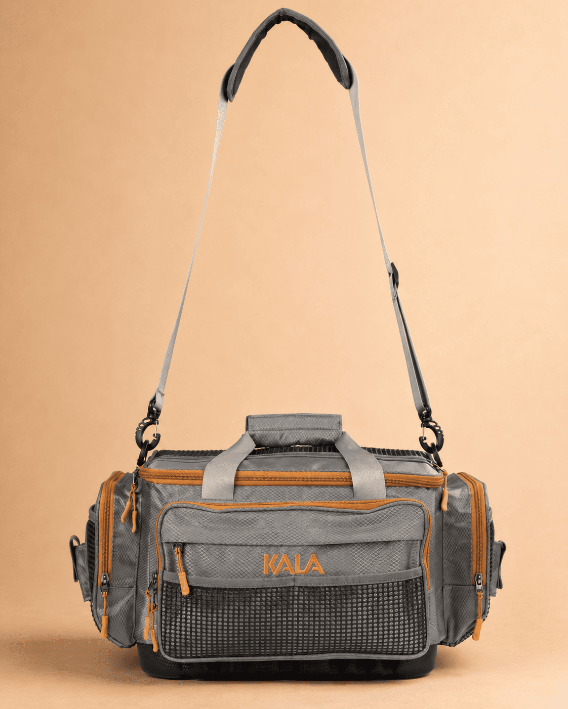 Bolsa organizadora de pesca KALA BPK 540 na cor cinza com laranja