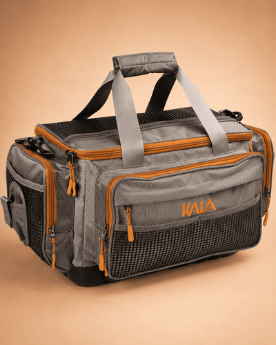 Bolsa organizadora de pesca KALA BPK 540 na cor cinza com laranja