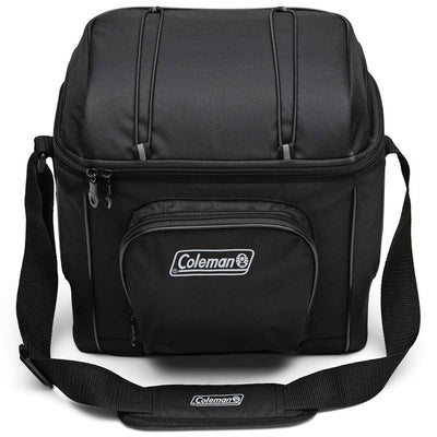 Bolsa Térmica Chiller™ 16 Latas Coleman preta com alças ajustáveis e bolso frontal para conservação eficiente e transporte fácil.