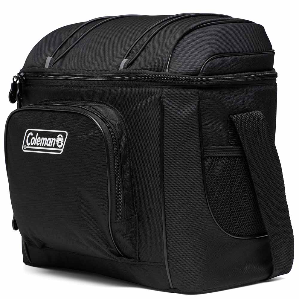 Bolsa Térmica Chiller™ 16 Latas Coleman preta com design compacto para armazenamento eficiente e fácil transporte.