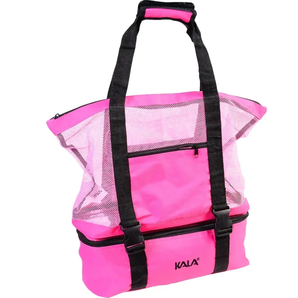 Bolsa térmica sintética 2 em 1 na cor rosa