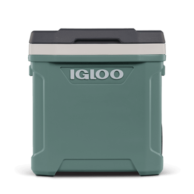 Caixa Térmica 56L Latitude com Rodas - Igloo em verde, ideal para camping, com tecnologia Ultratherm para conservar gelo por até 4 dias.