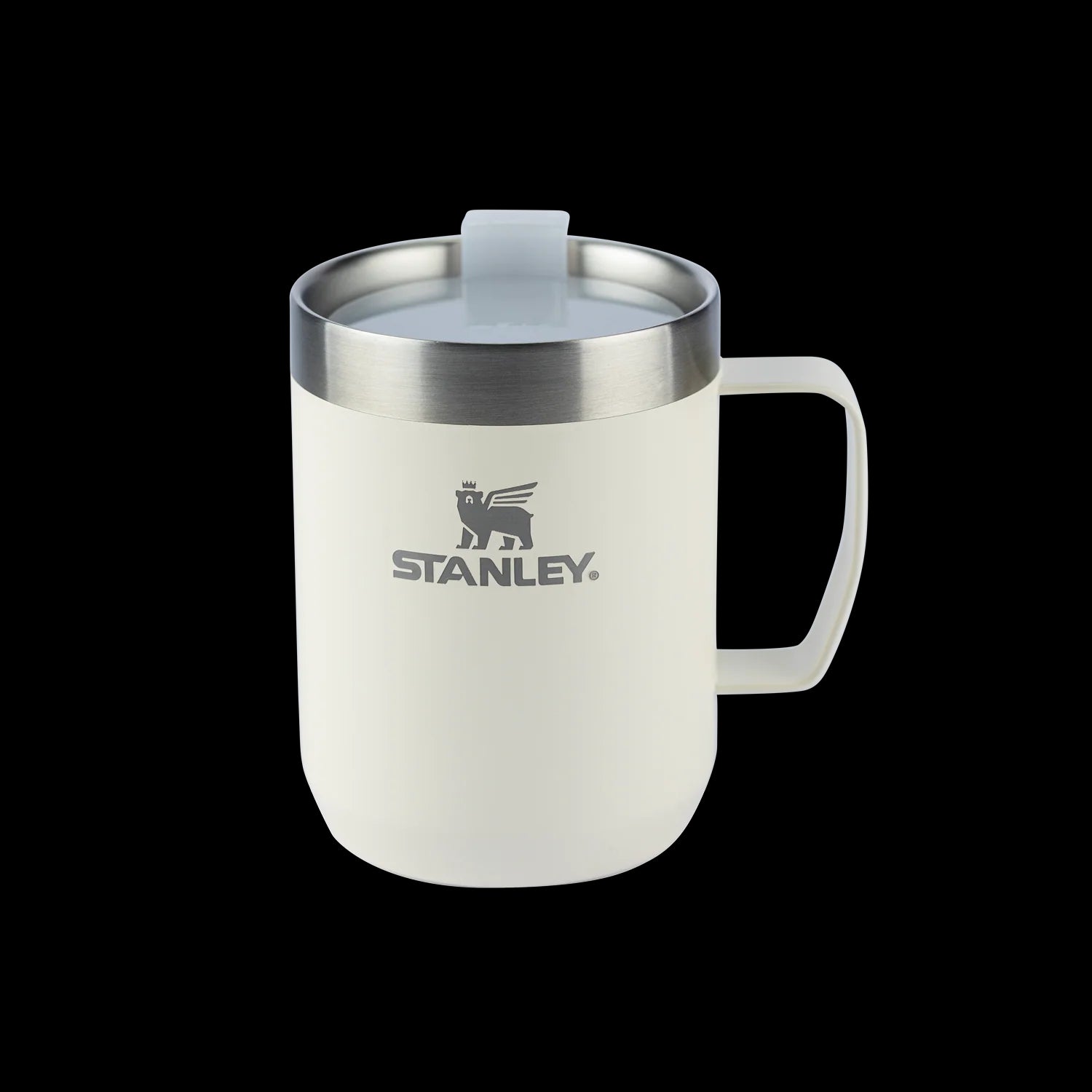 Caneca Camp Mug Stanley 236ml com isolamento a vácuo para manter bebidas na temperatura ideal por até 10h. Compacta e durável.