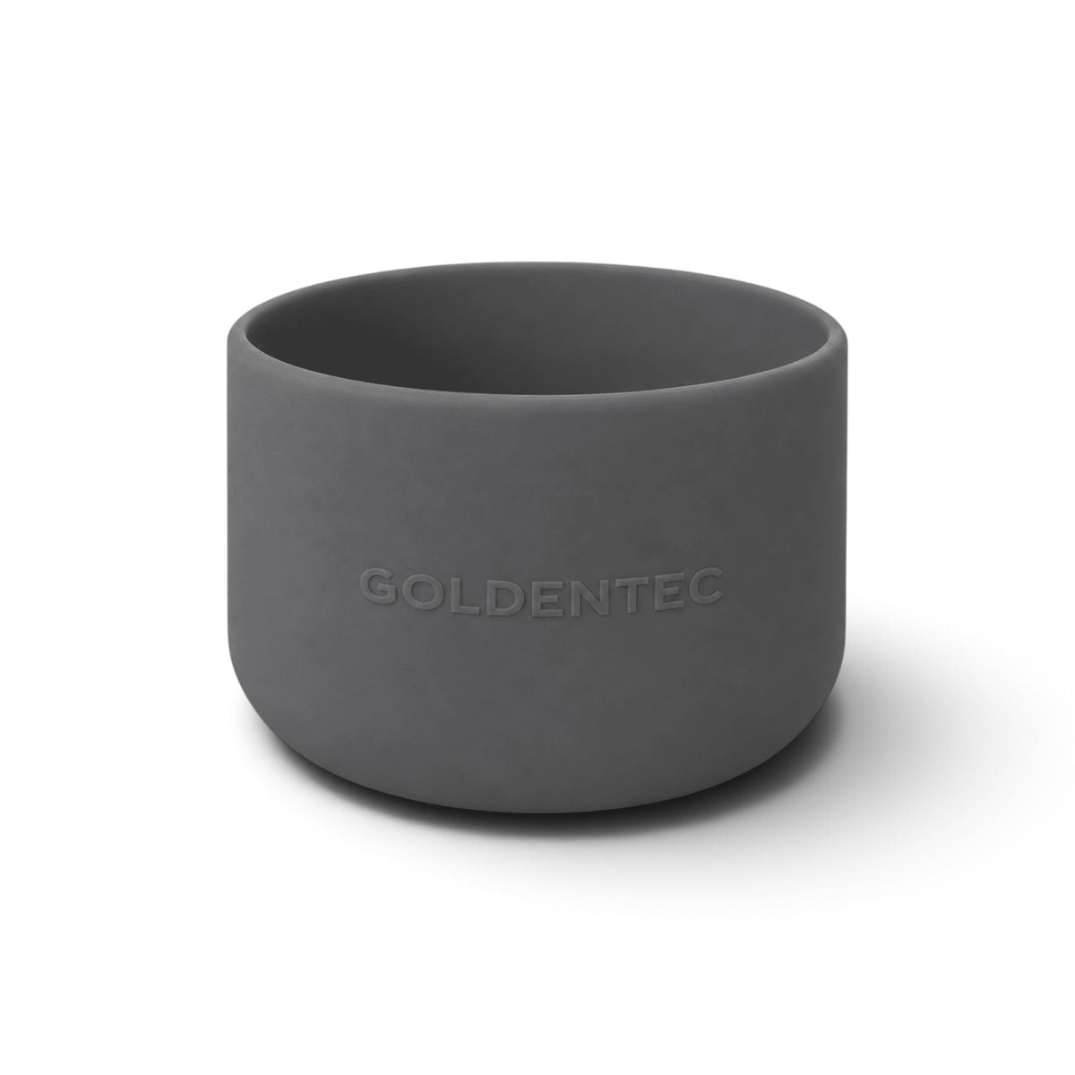 Capa de Silicone Goldentec P Cinza, vista frontal, exemplo de personalização