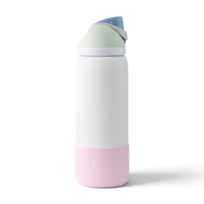 Capa protetora de silicone para garrafa Owala 946ml na cor Light Pink