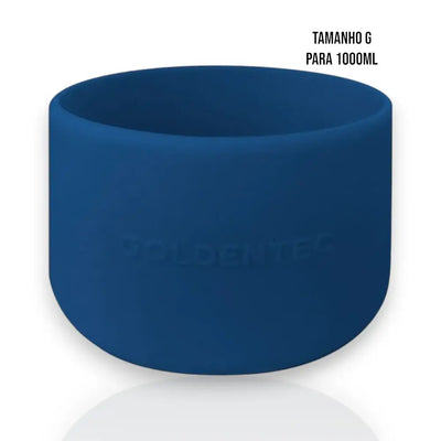 Capa de Silicone Goldentec G para garrafa térmica de 1000ml, proteção com design discreto e alta aderência.