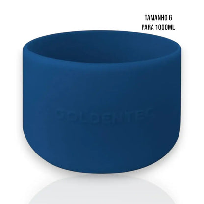 Capa de Silicone Goldentec G para garrafa térmica de 1000ml, proteção com design discreto e alta aderência.