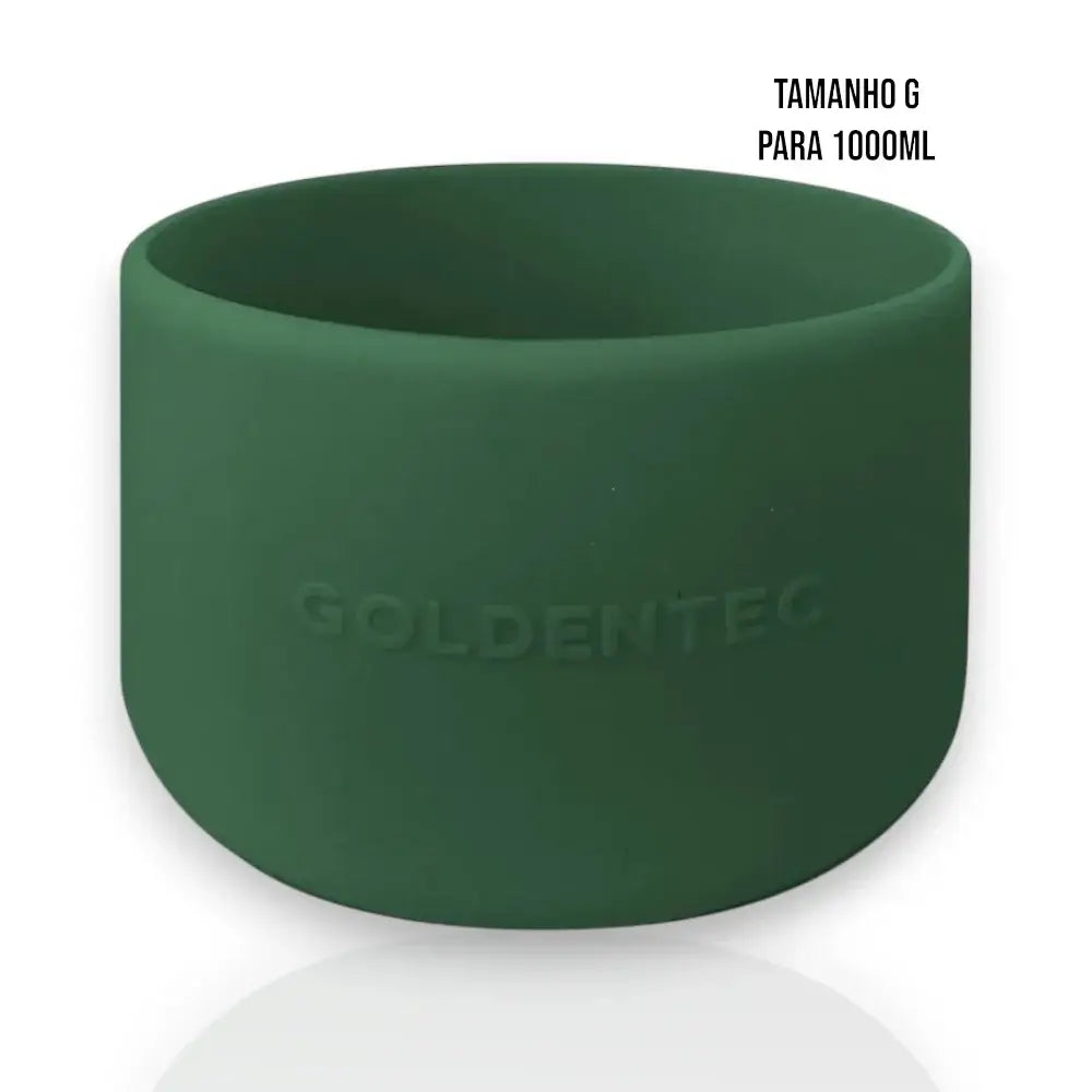 Capa de Silicone Goldentec G para garrafa térmica de 1000ml, proteção discreta e eficiente.