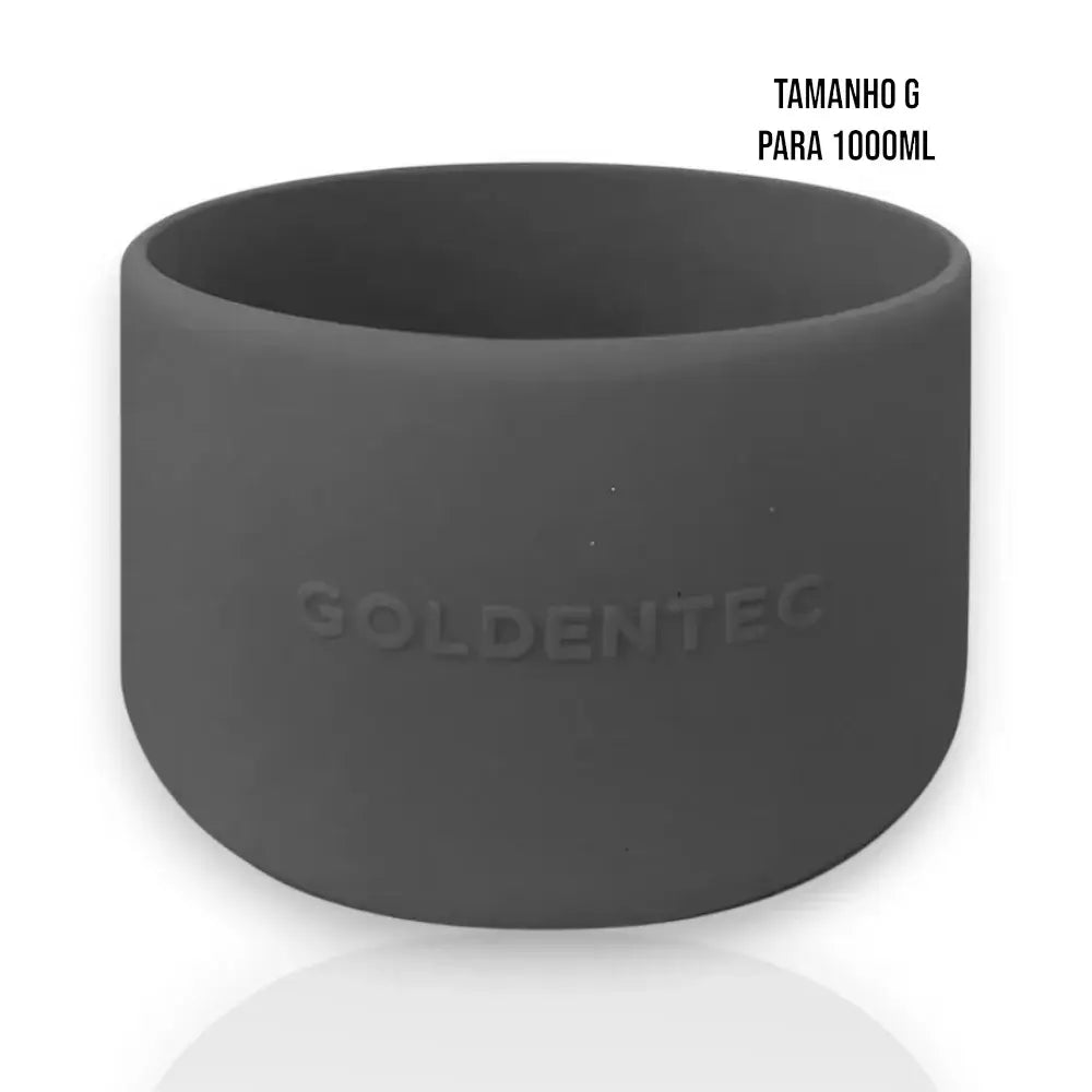 Capa de Silicone Goldentec G para garrafa térmica 1000ml, proteção em silicone resistente, melhora aderência e reduz ruídos.