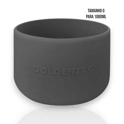 Capa de Silicone Goldentec G para garrafa térmica de 1000ml. Proteção e aderência melhoradas com silicone resistente.