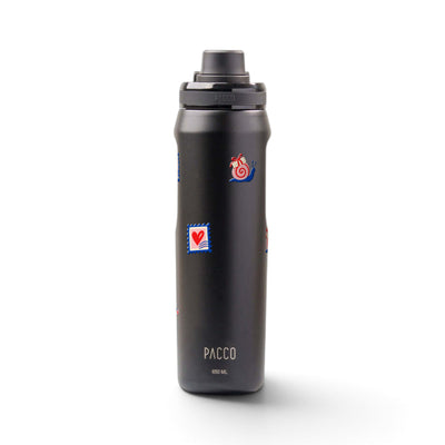 Garrafa Térmica PACCO Vyta 650ml Clube das Cartas Preta