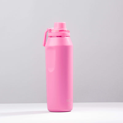 Garrafa Térmica PACCO Vyta 950ml rosa, sofisticação e desempenho térmico em aço inox, bebidas frias 24h/quentes 12h.