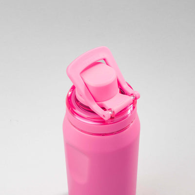 Garrafa Térmica PACCO Vyta 350ml cor-de-rosa com design moderno, ideal para desempenho térmico e uso diário em aço inoxidável.
